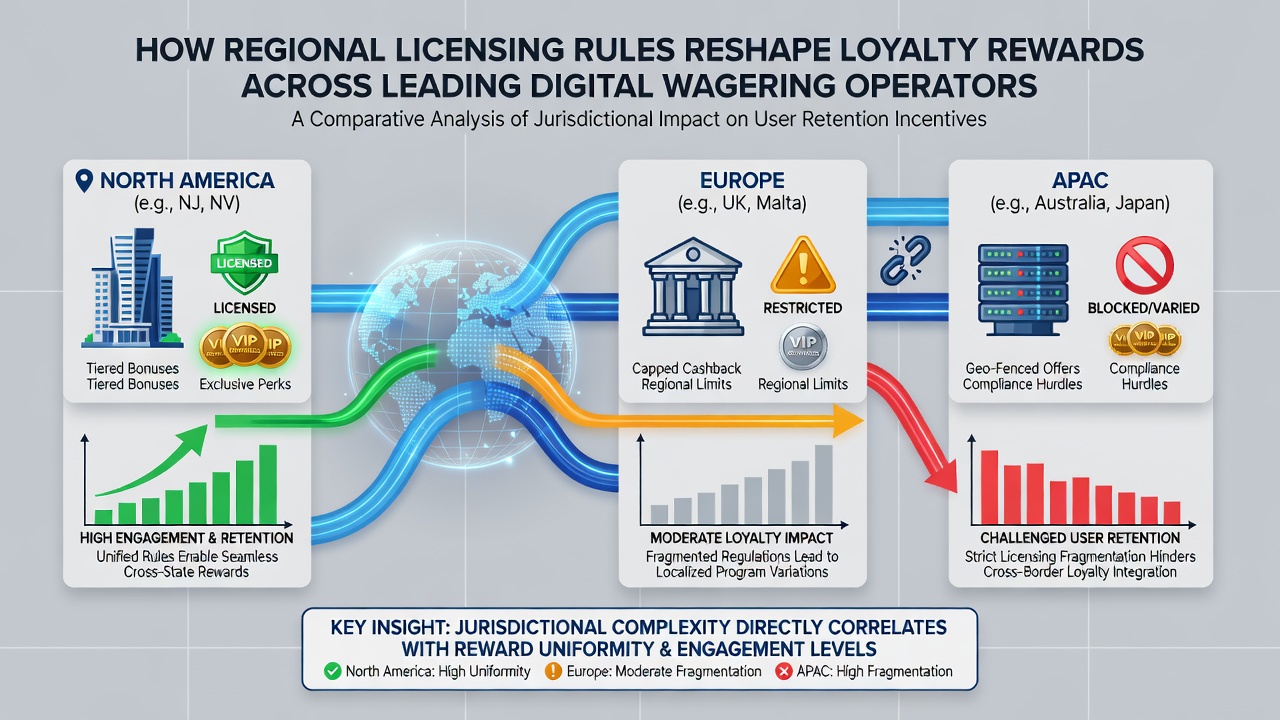 Digital dashboard displaying loyalty points conversion rates across different licensing jurisdictions